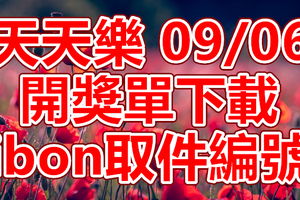 天天樂 2018/09/06 開獎單下載 IBON 取單編號