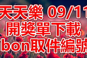 天天樂 2018/09/11 開獎單下載 IBON 取單編號