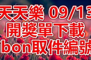 天天樂 2018/09/13 開獎單下載 IBON 取單編號