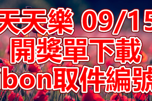 天天樂 2018/09/15 開獎單下載 IBON 取單編號