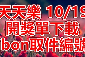 天天樂 2018/10/19 開獎單下載 IBON 取單編號