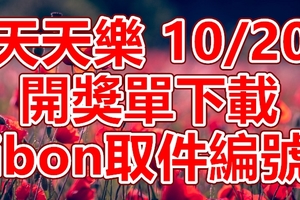 天天樂 2018/10/20 開獎單下載 IBON 取單編號