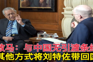 敦马：与中国无引渡条约 其他方式将刘特佐带回国