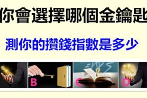 你會選擇哪個金鑰匙，測你的攢錢指數是多少