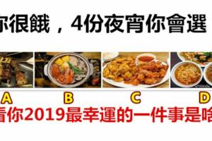 你很餓，4份夜宵你會選？看你2019最幸運的一件事是啥