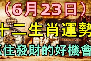 6月23日生肖運勢，抓住發財的好機會！