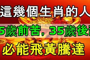 這幾個生肖的人，35歲前苦，35歲後甜，必能飛黃騰達！