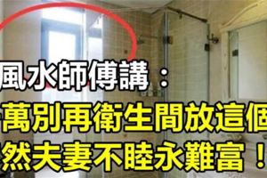 老風水師傅講：千萬別再衛生間放這個，不然夫妻不睦永難富！