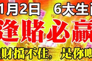 11月2日開始，6大生肖橫財擋不住，逢賭必贏！