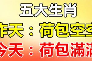 五大生肖，今天開始就是「數錢」的命！