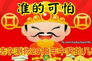 選字測你2018年中獎的幾率（準的可怕）