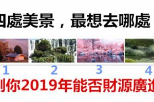 四處美景，最想去哪處？測你2019年能否財源廣進