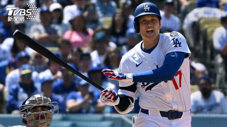 道奇隊球星大谷翔平4月29日敲出本季第七轟。（圖／達志影像美聯社）