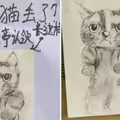 走失公告素描畫得超潦草　直到「貓咪本尊現身」網傻眼：居然一模一樣