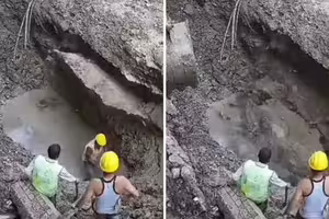 下水道挖一半 工人慘遭活埋 下水道挖一半 工人慘遭活埋