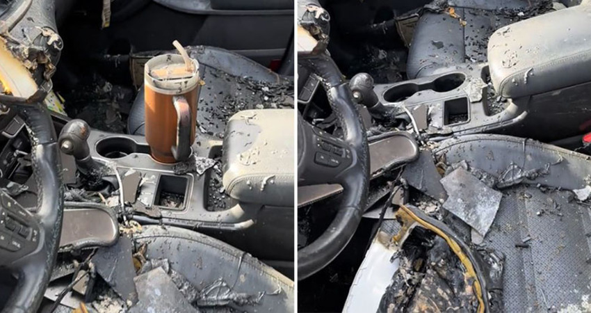 車子失火燒毀「保溫杯沒壞」　她拿起來驚：還有冰塊！杯子廠商回應更嗨