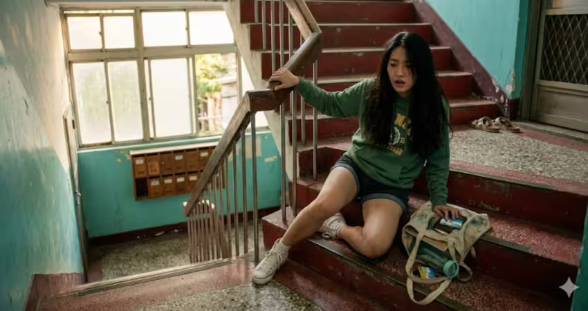 妹子「1方式」下樓梯突腳滑！醫一看嘆氣了：恐半身不遂