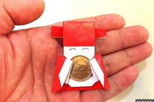 招財的「小財神紅包摺紙」，超簡單！快學起來讓大家財運大開一整年！