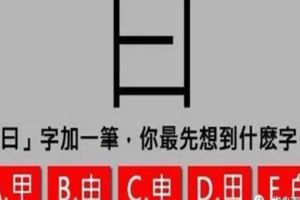 給曰字加上一筆，你最先想到的是什麼字？分析你的人格