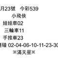 1/23今彩539>>>僅供參考