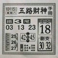 10/15五路財神手冊~六合彩參考看看