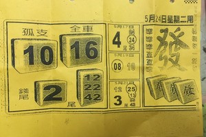 5/24發~六合彩參考看