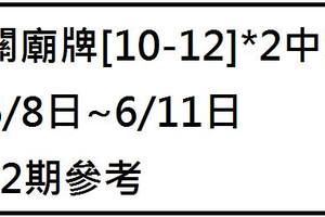 6/11關廟牌~六合彩參考看