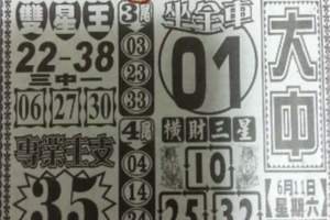6/11大中~六合彩參考看