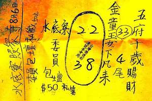 8/6水底寮~六合彩參考看