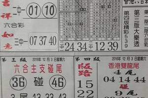 168先鋒報~六合彩參考看看 12/3