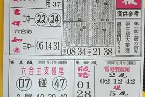 168先鋒報~六合彩參考看看 12/18