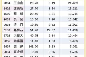 12檔外資逆勢買 領頭衝