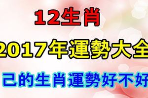 今年自己的生肖運勢好不好？超準的12生肖2017年運勢大全！