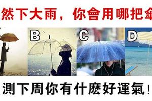 心理測試：如果突然下大雨，你會用哪把傘？測下周你有什麼好運氣！