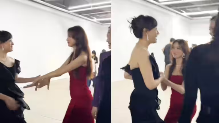 林志玲向孫儷行大禮,卻似乎被孫儷敷衍過去了。(圖/翻攝自微博) 林志玲向孫儷行大禮,卻似乎被孫儷敷衍過去了。(圖/翻攝自微博)