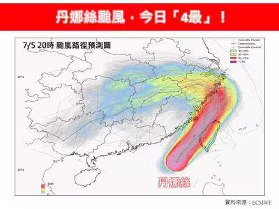 丹娜絲今日「4最」 最強、最近、風雨最大 丹娜絲今日「4最」 最強、最近、風雨最大