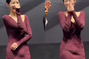 女星「下面凸一包」好尷尬！她頻遮掩畫面瘋傳