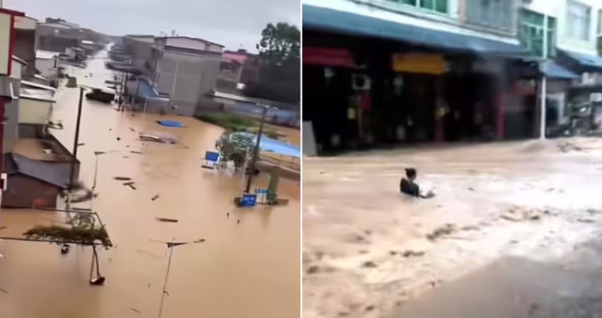 中國驚現「洪水吞村」！滅頂恐怖畫面曝