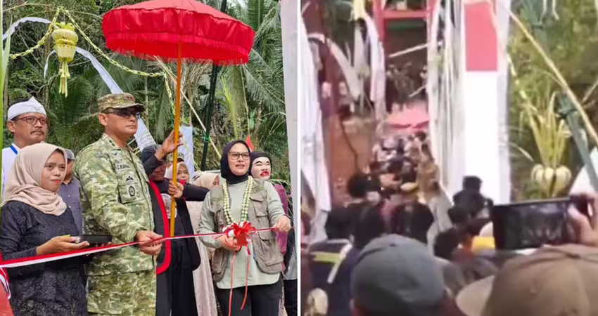 吊橋剛剪綵就斷裂　50人正通行！傷亡情況曝