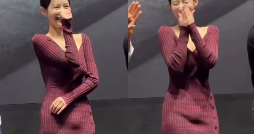女星「下面凸一包」好尷尬！她頻遮掩畫面瘋傳