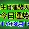 2017年8月18日十二生肖運勢早知道