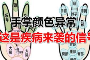 手掌顏色異常：這是疾病來襲的信號