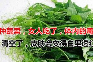 鄉下這種蔬菜，女人吃了，體內的毒素清空了，皮膚會變得白裡透紅
