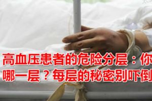 高血壓患者的危險分層：你是哪一層？每層的秘密別嚇倒你！