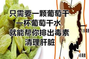 只需要一顆葡萄乾，一杯葡萄乾水，就能幫你排出毒素，清理肝髒