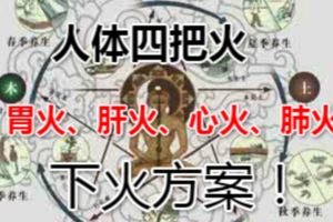 人體四把火（胃火、肝火、心火、肺火）下火方案！