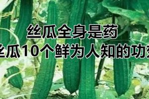 絲瓜全身是藥，絲瓜10個鮮為人知的功效