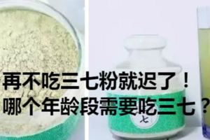 再不吃三七粉就遲了！哪個年齡段需要吃三七？