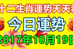 十二生肖運勢天天看，今日運勢：2017年10月19日