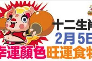 十二生肖：綜合運勢+旺運食物+幸運顏色|2月5日(一)